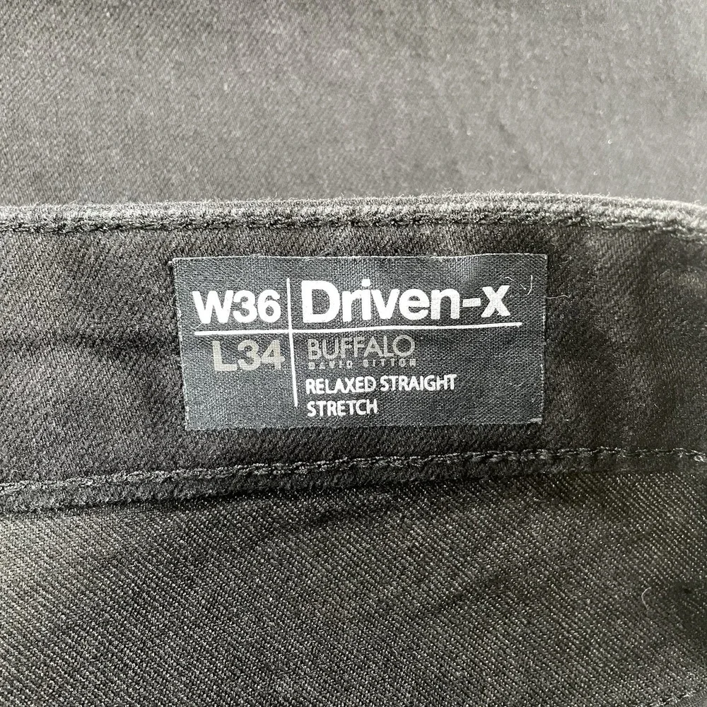 Buffalo David Bitton Driven-X Relaxed Straight Stretch Jeans Black 36x34